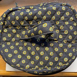 Vera Bradley Vintage Classic Black Round Zippered Home & Away Travel Case